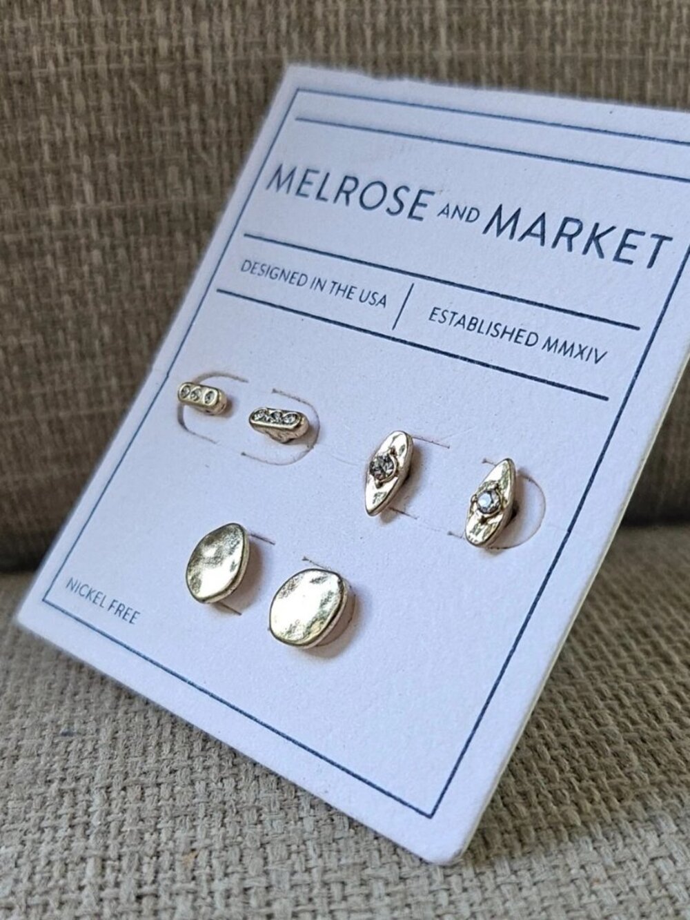 Melrose And Market Earrings Stud Fashion Ear Jewelry Set of 3 Earrings NWT - Picture 10 of 11